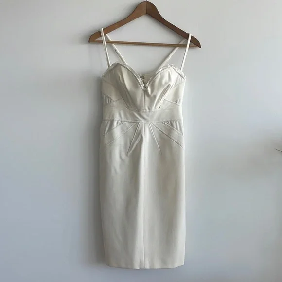 NWOT Zac Posen White Corset Dress with Sweetheart Neckline Size 6 - Picture 1 of 13